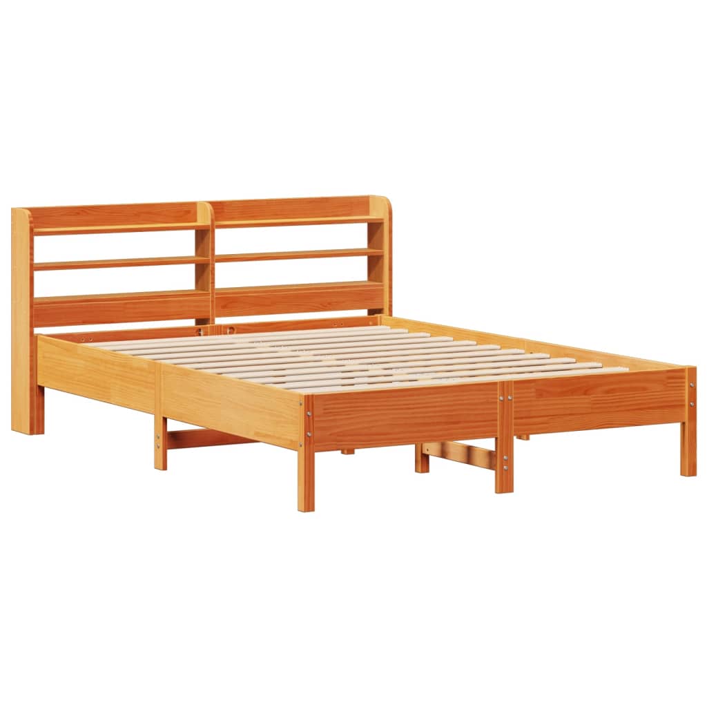 Bed met matras massief grenenhout wasbruin 140x190 cm is nu te koop bij PeponiXL, paradijselijk wonen!