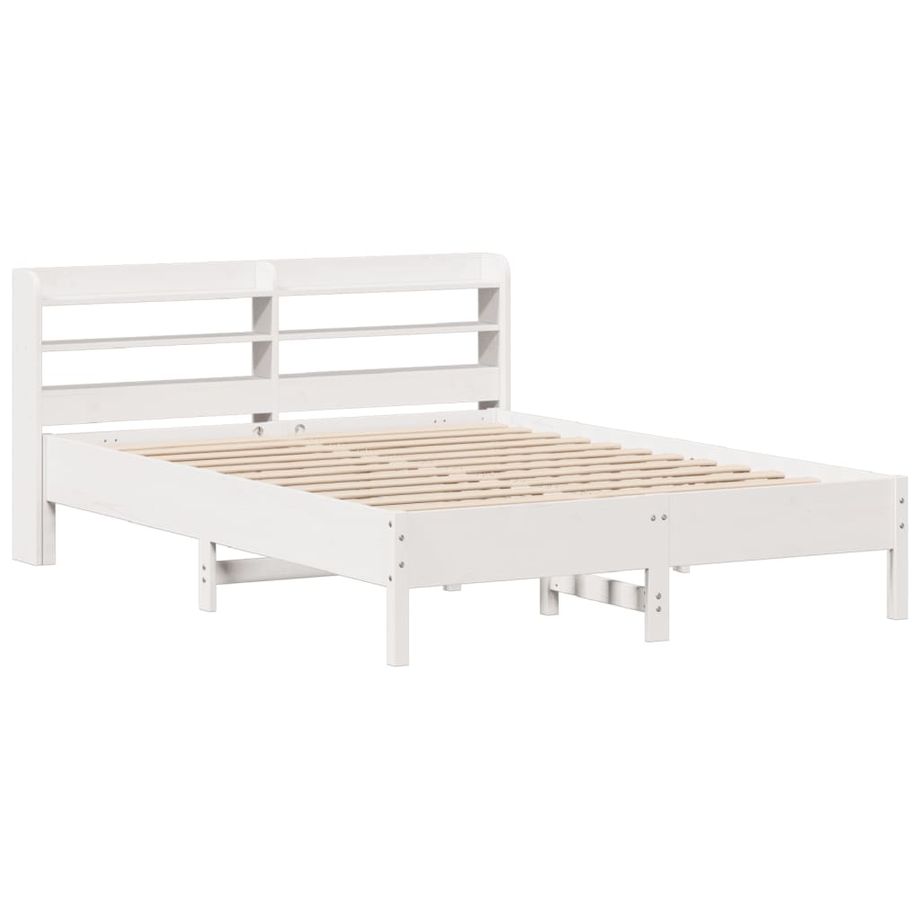 Bedframe zonder matras massief grenenhout wit 135x190 cm is nu te koop bij PeponiXL, paradijselijk wonen!