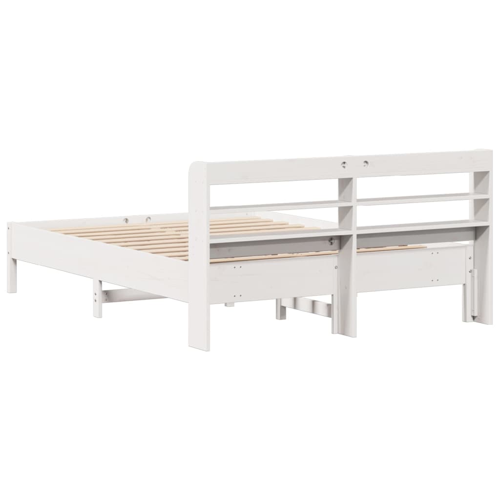 Bedframe zonder matras massief grenenhout wit 135x190 cm is nu te koop bij PeponiXL, paradijselijk wonen!