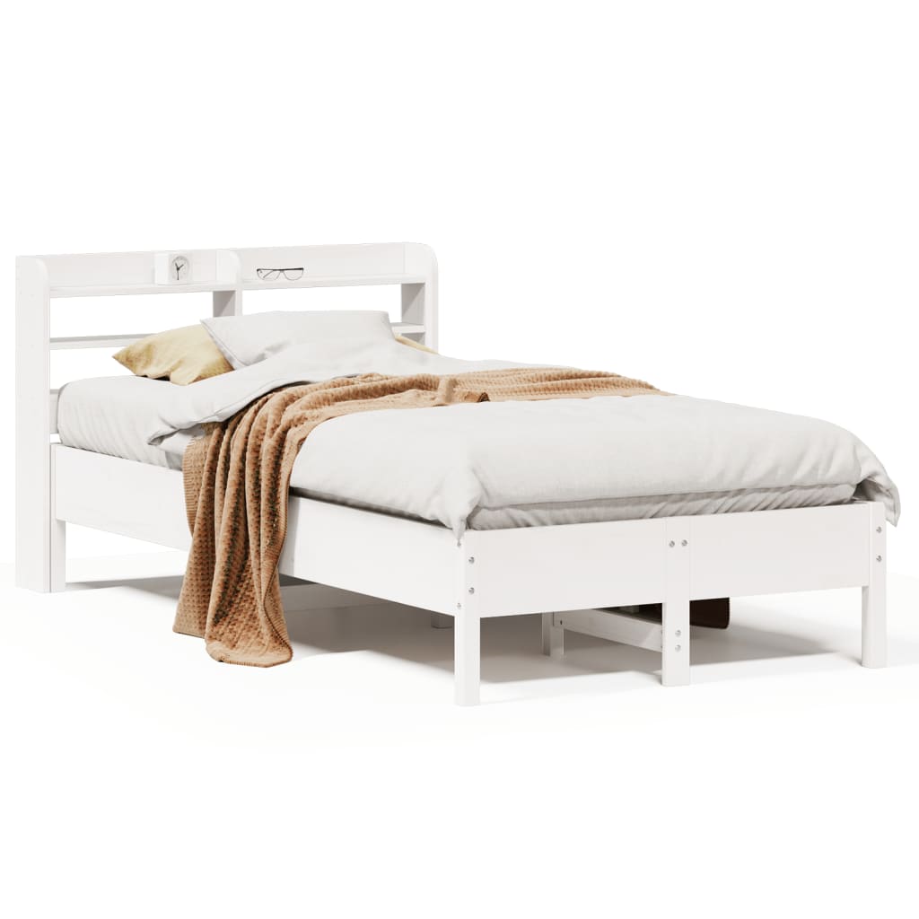 Bedframe zonder matras massief grenenhout wit 120x190 cm is nu te koop bij PeponiXL, paradijselijk wonen!