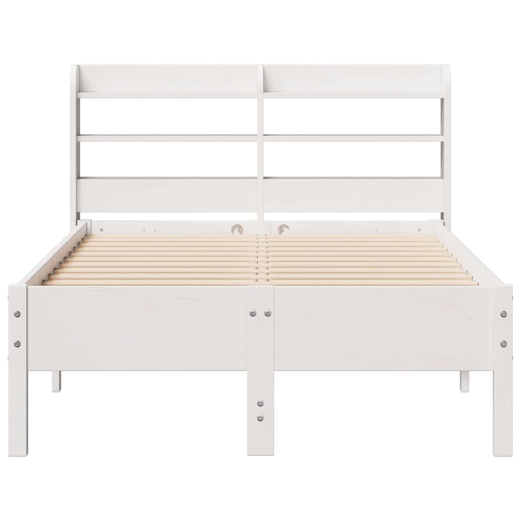 Bedframe zonder matras massief grenenhout wit 120x190 cm is nu te koop bij PeponiXL, paradijselijk wonen!