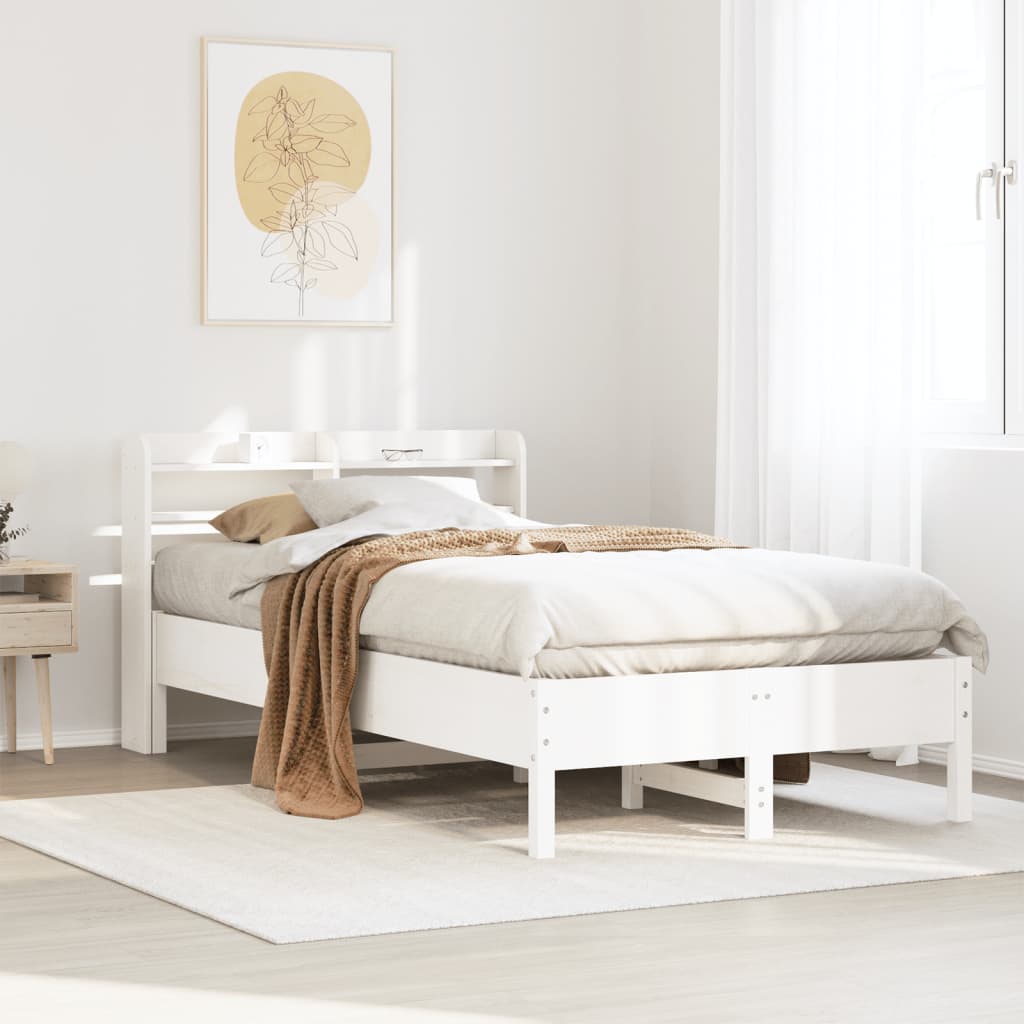Bedframe zonder matras massief grenenhout wit 75x190 cm is nu te koop bij PeponiXL, paradijselijk wonen!