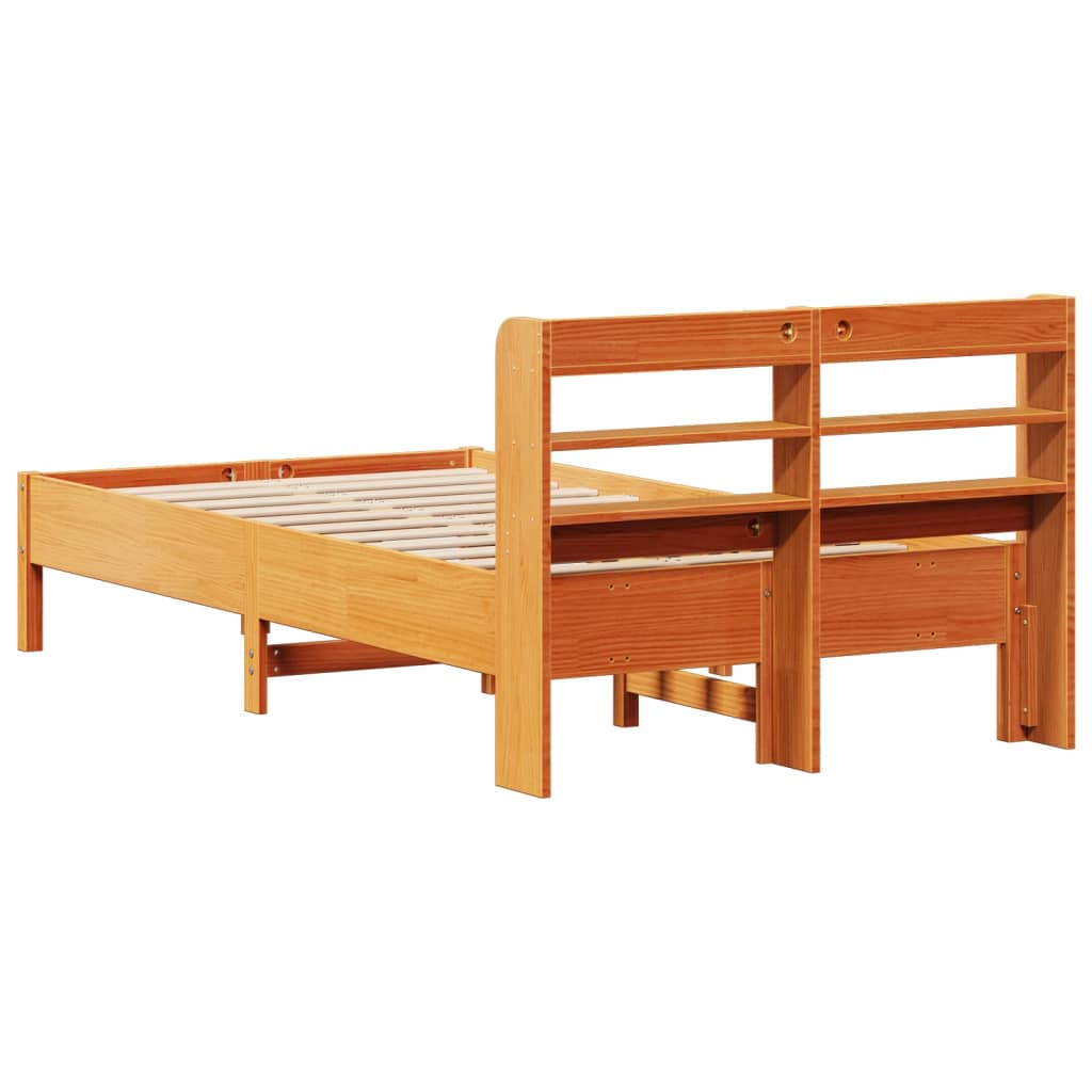 Bedframe zonder matras massief grenenhout wasbruin 75x190 cm is nu te koop bij PeponiXL, paradijselijk wonen!
