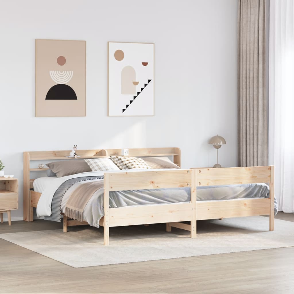 Bedframe zonder matras massief grenenhout 200x200 cm is nu te koop bij PeponiXL, paradijselijk wonen!