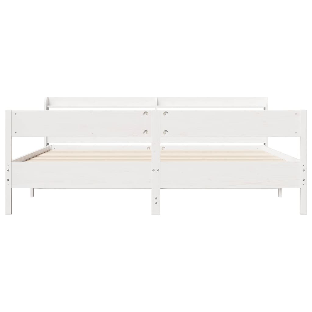 Bedframe zonder matras massief grenenhout wit 200x200 cm is nu te koop bij PeponiXL, paradijselijk wonen!