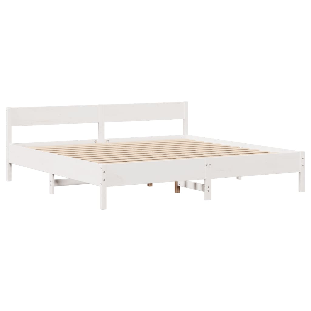 Bedframe zonder matras massief grenenhout wit 200x200 cm is nu te koop bij PeponiXL, paradijselijk wonen!