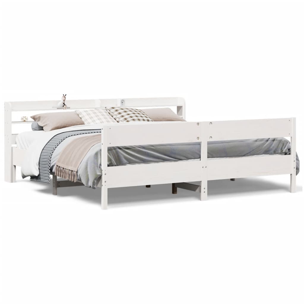 Bedframe zonder matras massief grenenhout wit 180x200 cm is nu te koop bij PeponiXL, paradijselijk wonen!