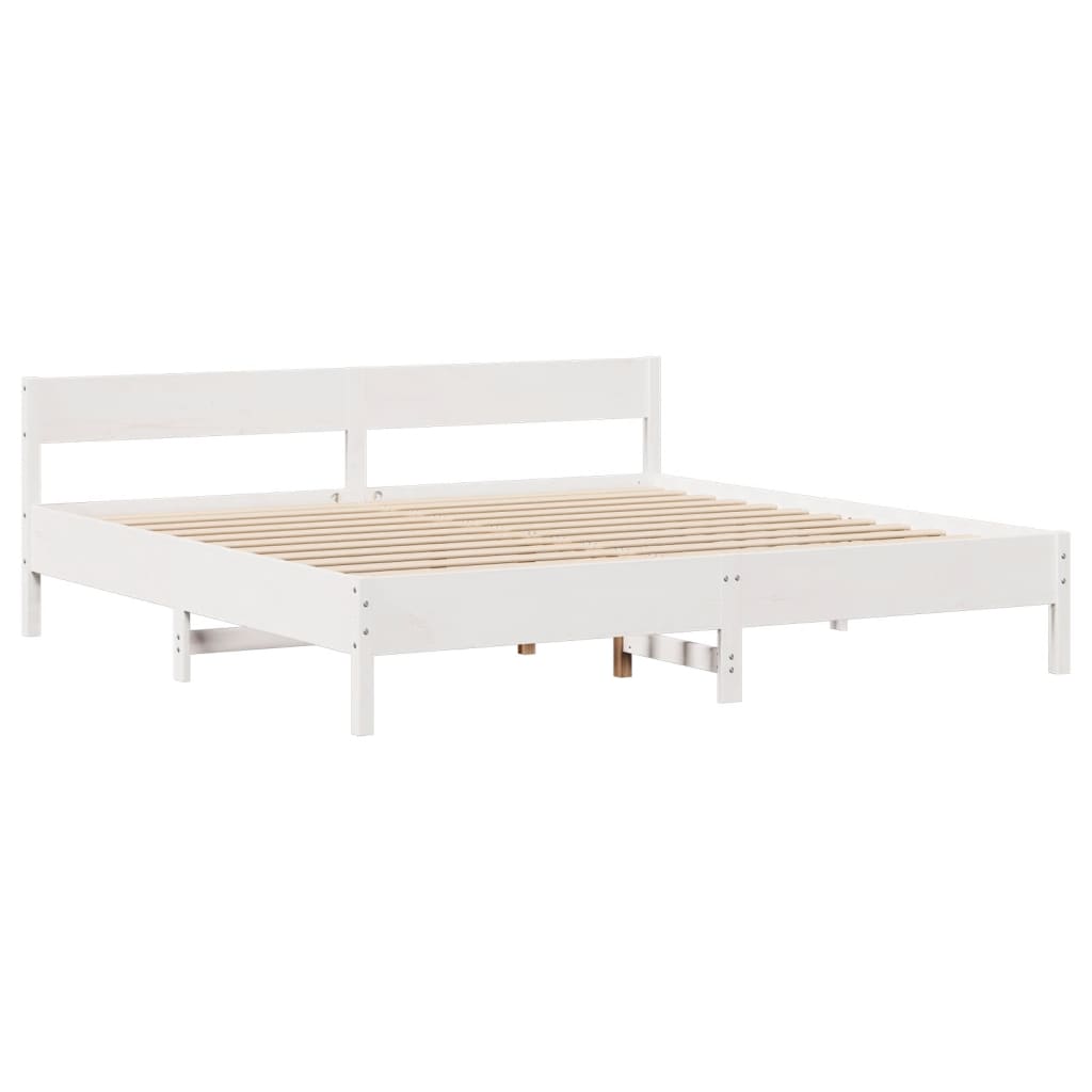 Bedframe zonder matras massief grenenhout wit 180x200 cm is nu te koop bij PeponiXL, paradijselijk wonen!