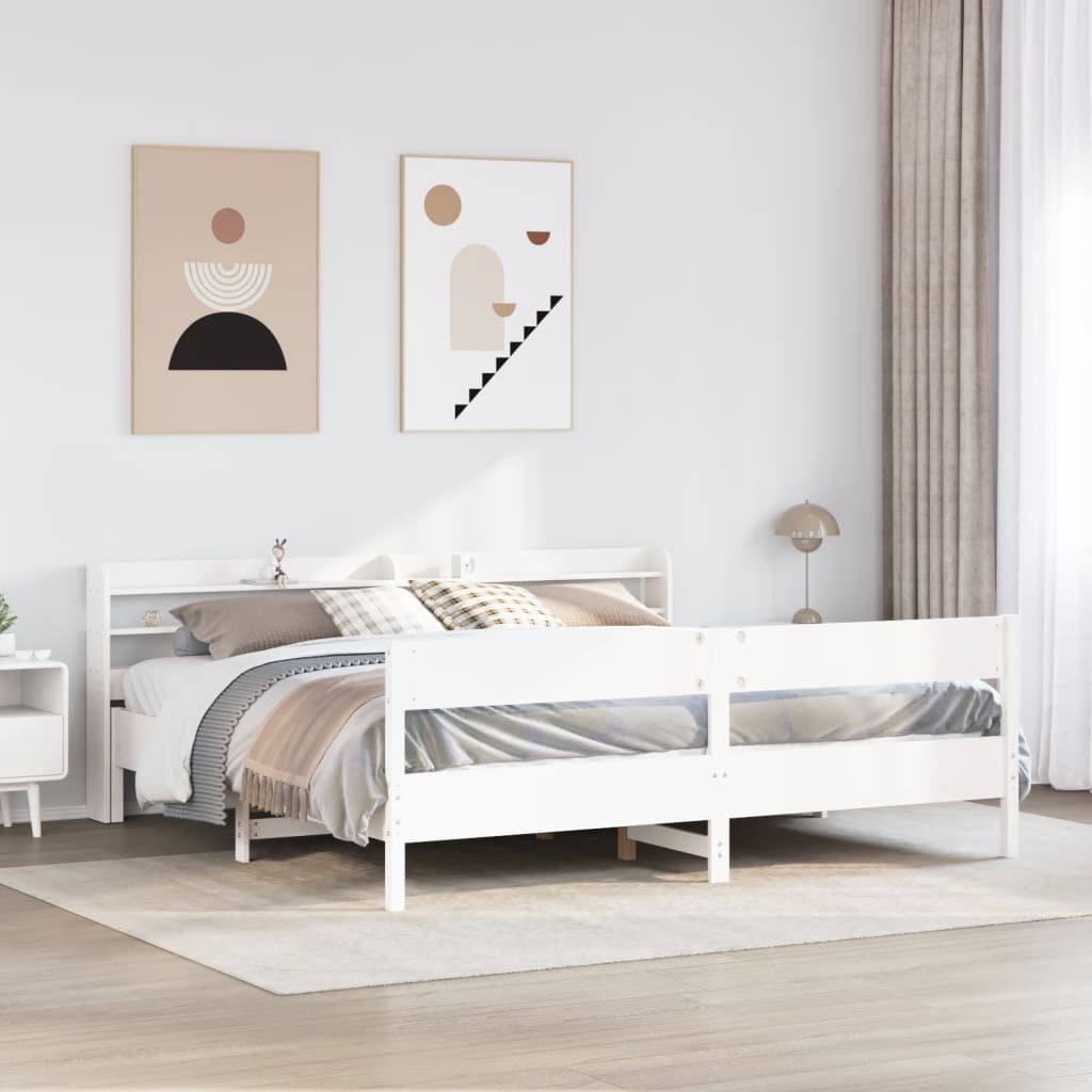 Bedframe zonder matras massief grenenhout wit 180x200 cm is nu te koop bij PeponiXL, paradijselijk wonen!
