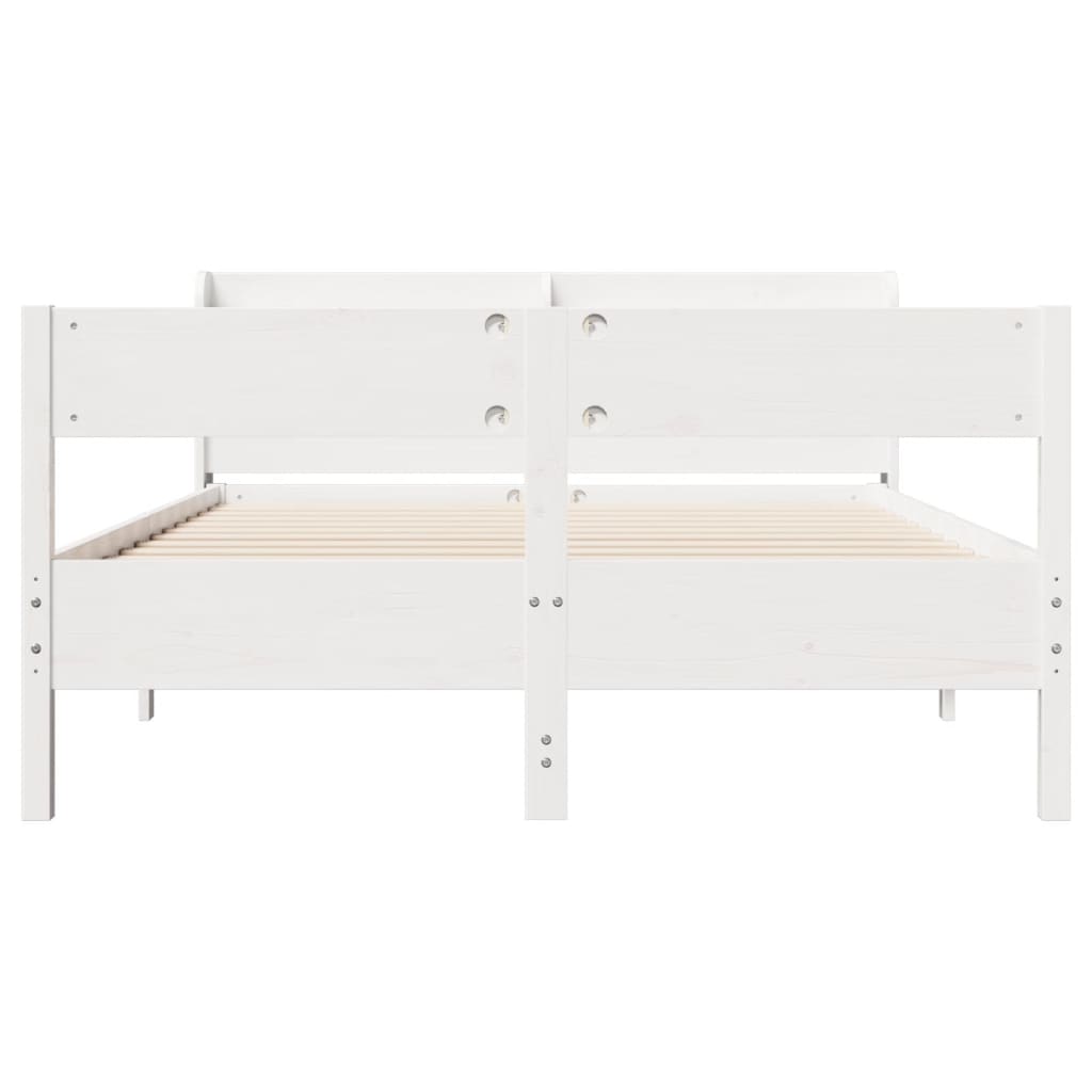 Bedframe zonder matras massief grenenhout wit 160x200 cm is nu te koop bij PeponiXL, paradijselijk wonen!