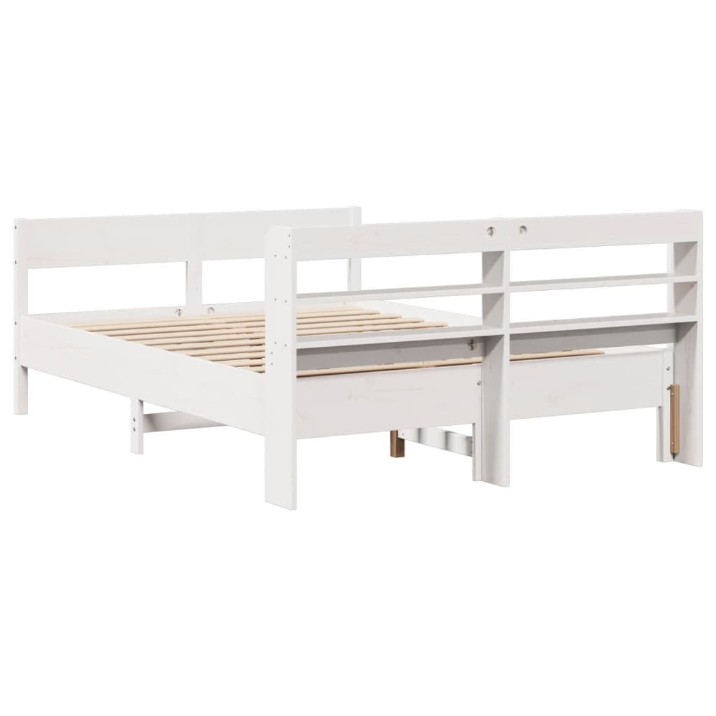 Bedframe zonder matras massief grenenhout wit 150x200 cm is nu te koop bij PeponiXL, paradijselijk wonen!
