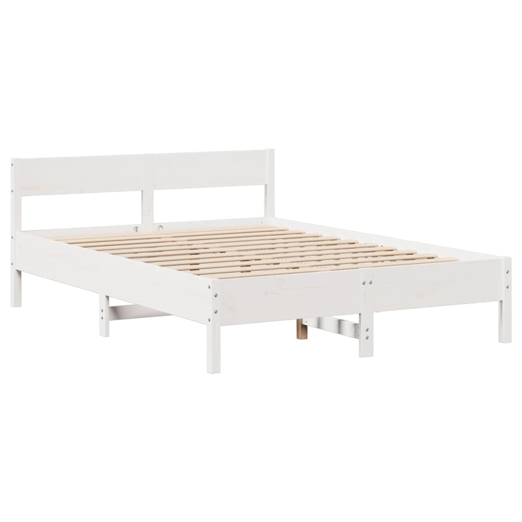 Bedframe zonder matras massief grenenhout wit 150x200 cm is nu te koop bij PeponiXL, paradijselijk wonen!