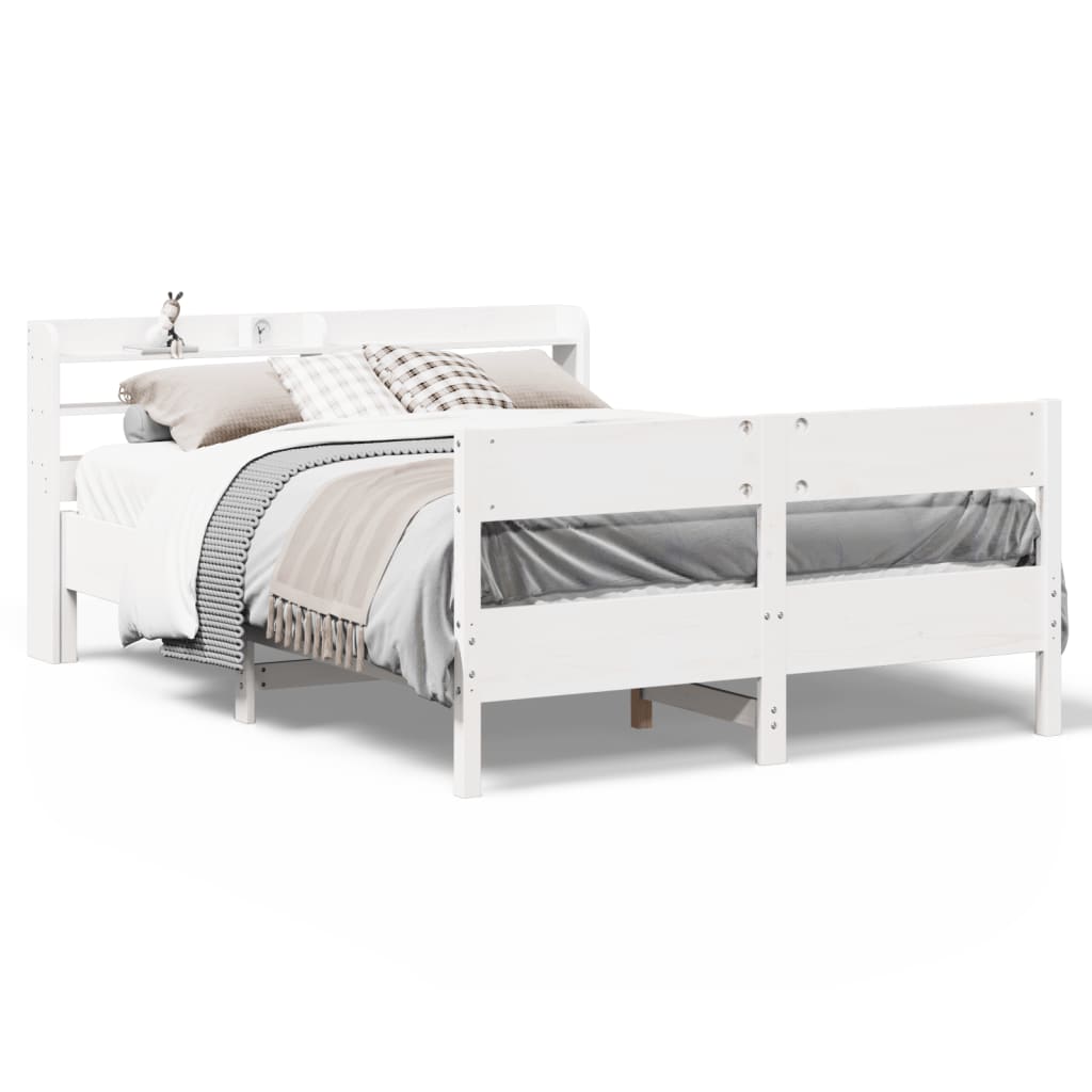 Bedframe zonder matras massief grenenhout wit 140x200 cm is nu te koop bij PeponiXL, paradijselijk wonen!