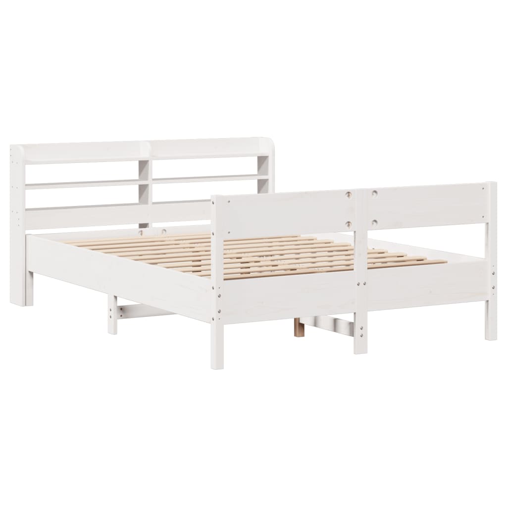 Bedframe zonder matras massief grenenhout wit 140x200 cm is nu te koop bij PeponiXL, paradijselijk wonen!