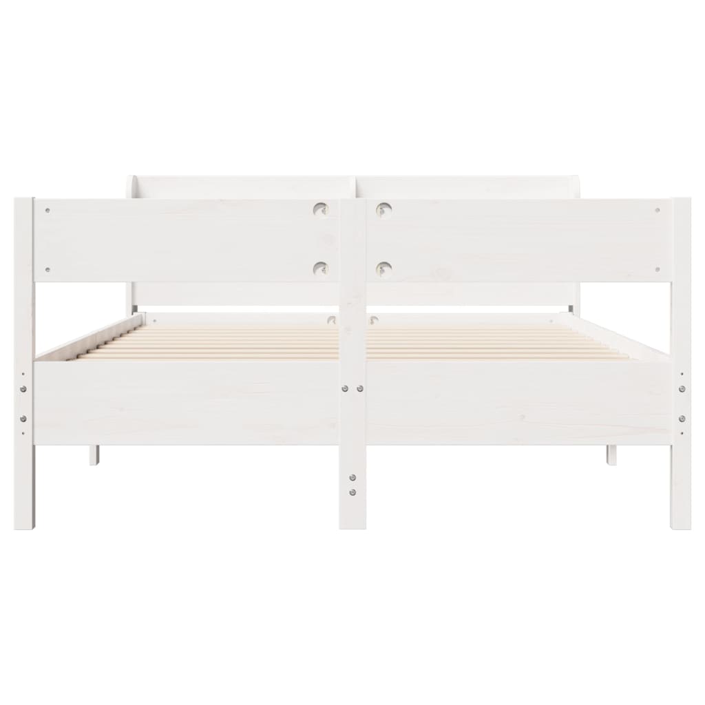 Bedframe zonder matras massief grenenhout wit 140x200 cm is nu te koop bij PeponiXL, paradijselijk wonen!