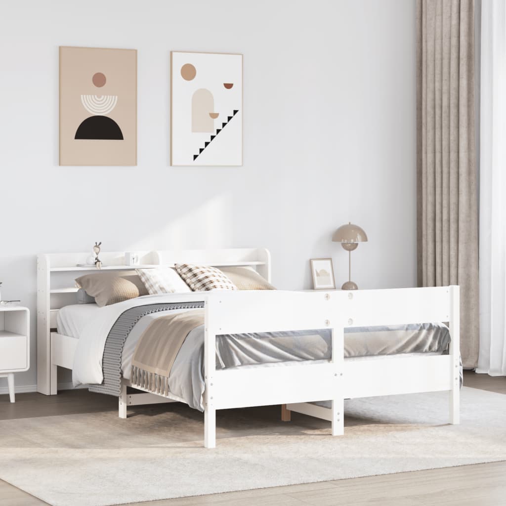 Bedframe zonder matras massief grenenhout wit 140x200 cm is nu te koop bij PeponiXL, paradijselijk wonen!