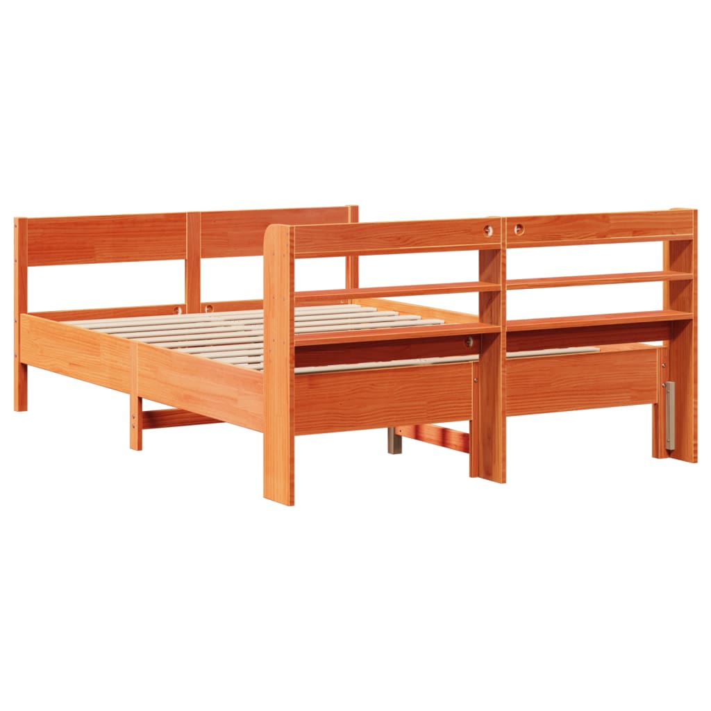 Bedframe zonder matras massief grenenhout wasbruin 140x200 cm is nu te koop bij PeponiXL, paradijselijk wonen!