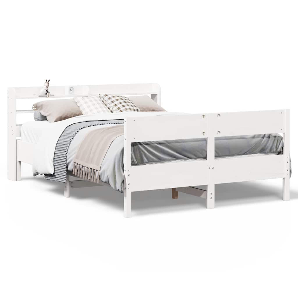 Bedframe zonder matras massief grenenhout wit 120x200 cm is nu te koop bij PeponiXL, paradijselijk wonen!