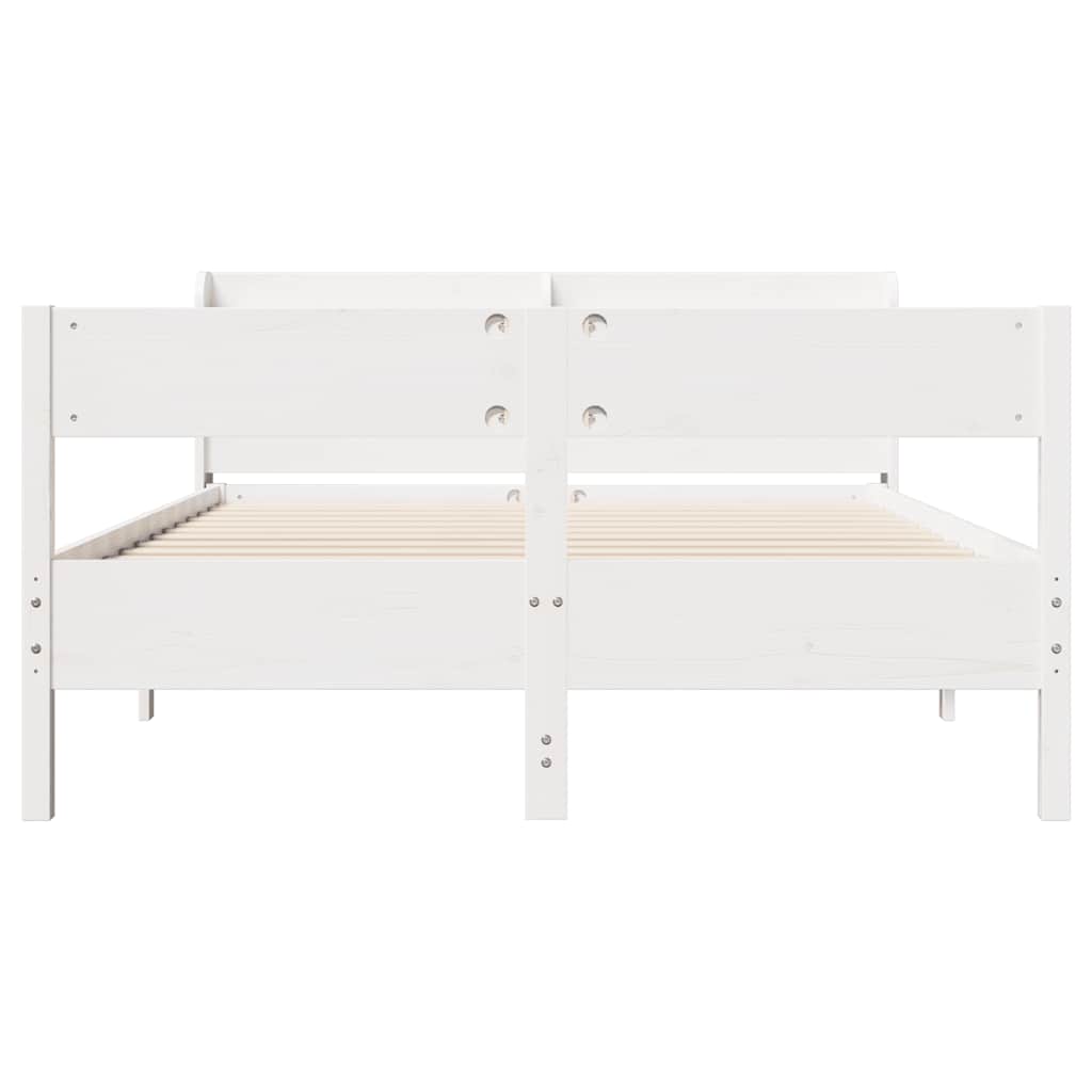 Bedframe zonder matras massief grenenhout wit 120x200 cm is nu te koop bij PeponiXL, paradijselijk wonen!