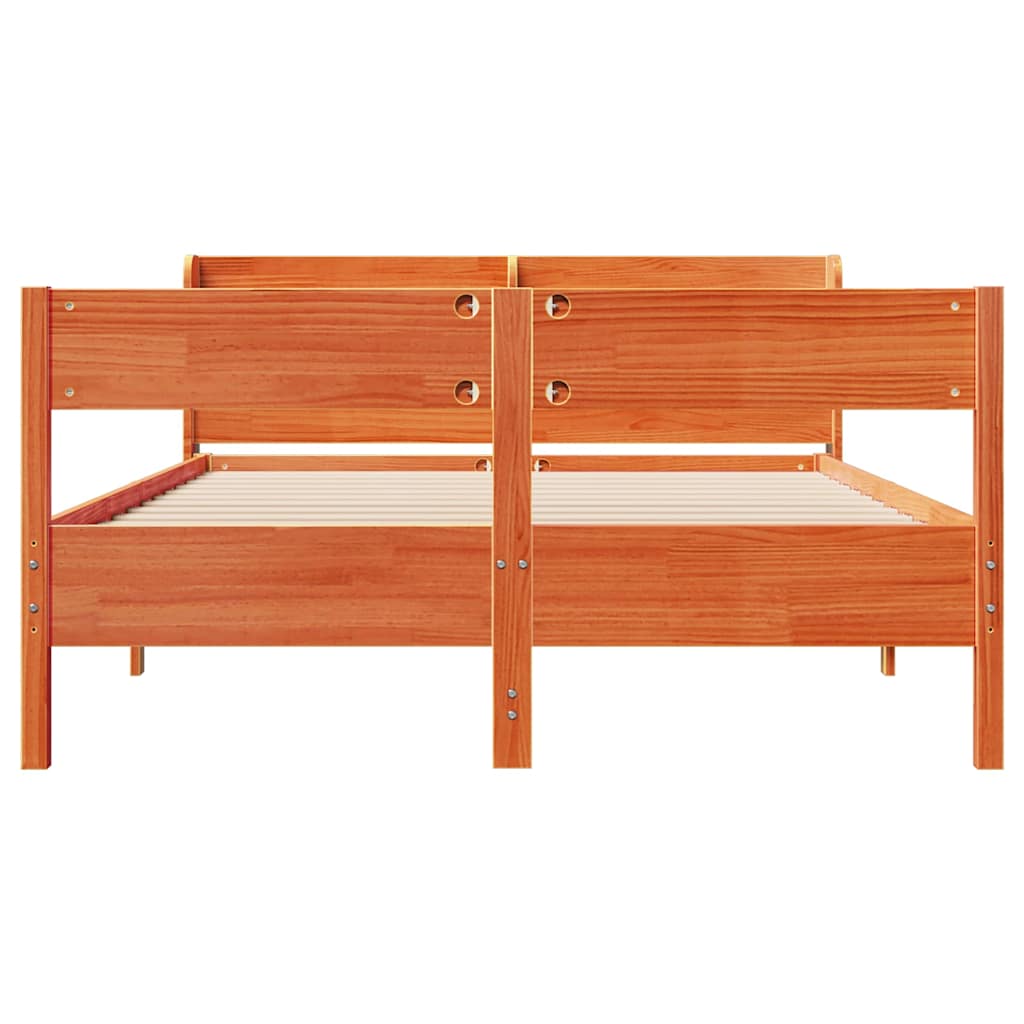 Bedframe zonder matras massief grenenhout wasbruin 120x200 cm is nu te koop bij PeponiXL, paradijselijk wonen!
