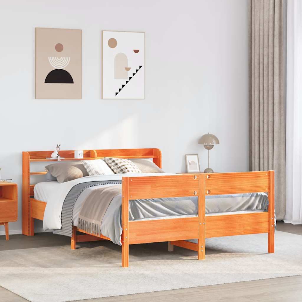 Bedframe zonder matras massief grenenhout wasbruin 120x200 cm is nu te koop bij PeponiXL, paradijselijk wonen!
