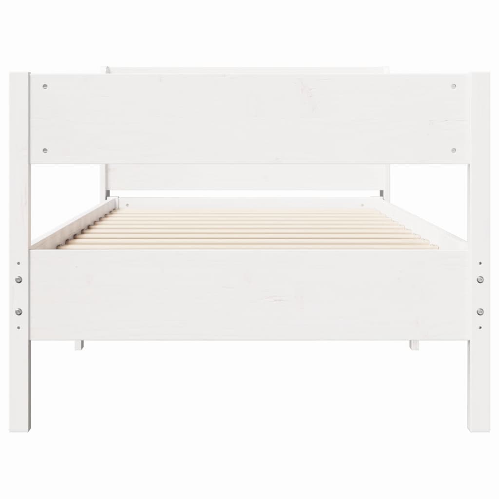Bedframe zonder matras massief grenenhout wit 140x200 cm is nu te koop bij PeponiXL, paradijselijk wonen!
