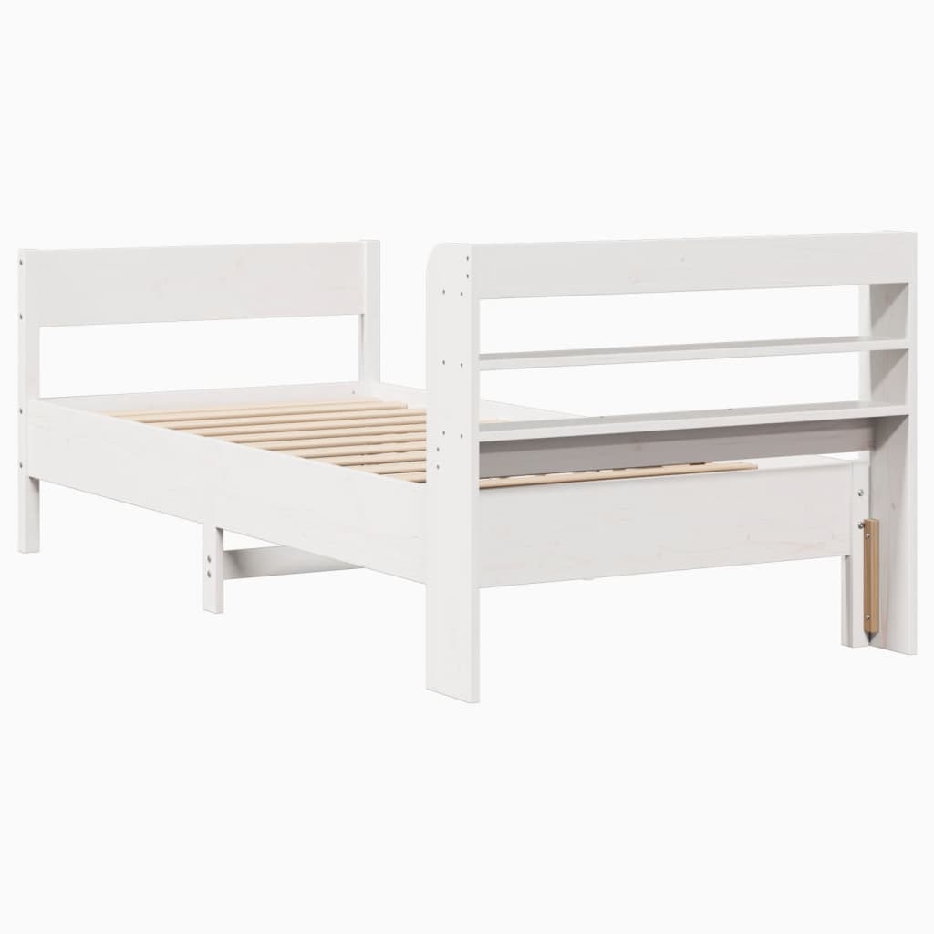 Bedframe zonder matras massief grenenhout wit 140x200 cm is nu te koop bij PeponiXL, paradijselijk wonen!