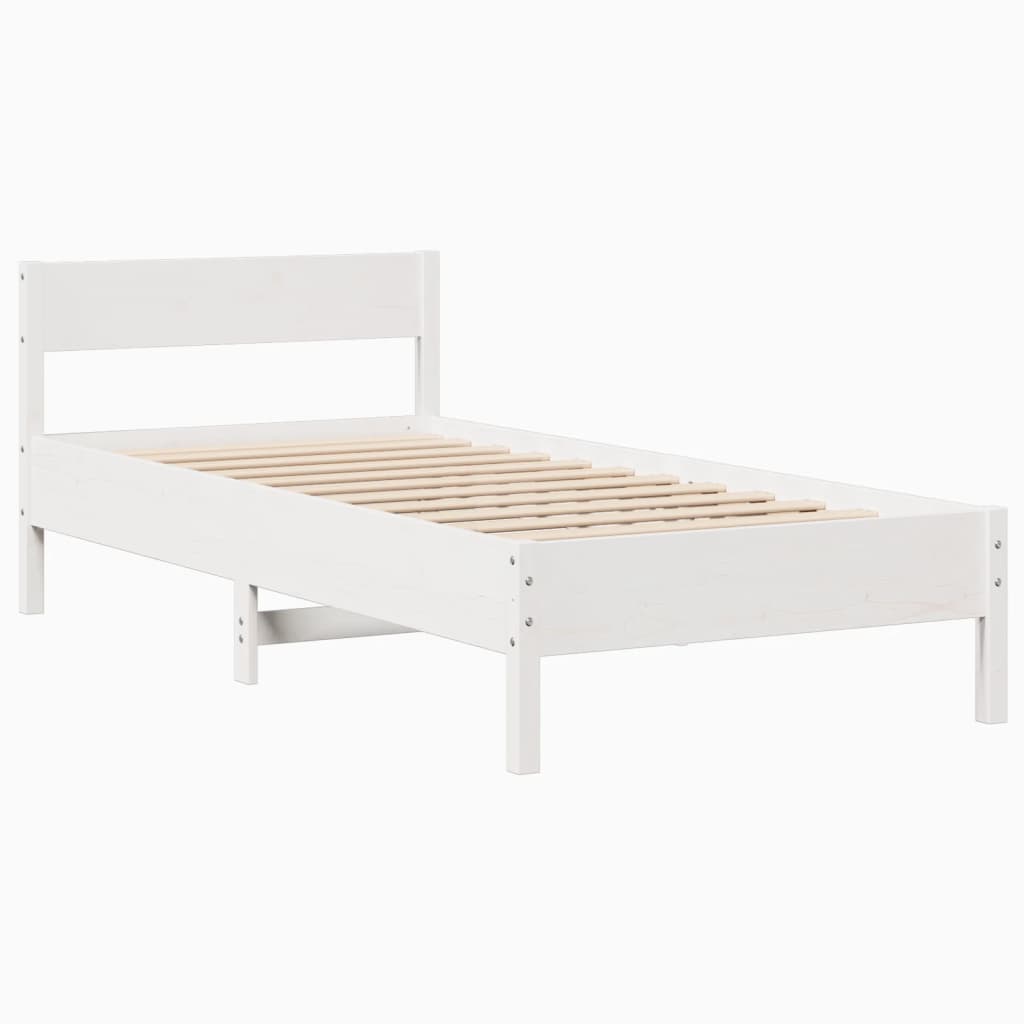 Bedframe zonder matras massief grenenhout wit 140x200 cm is nu te koop bij PeponiXL, paradijselijk wonen!