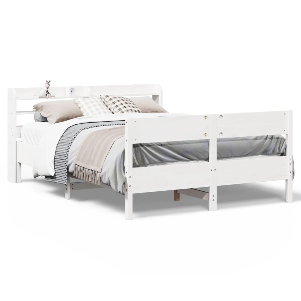 Bedframe zonder matras massief grenenhout wit 140x190 cm is nu te koop bij PeponiXL, paradijselijk wonen!