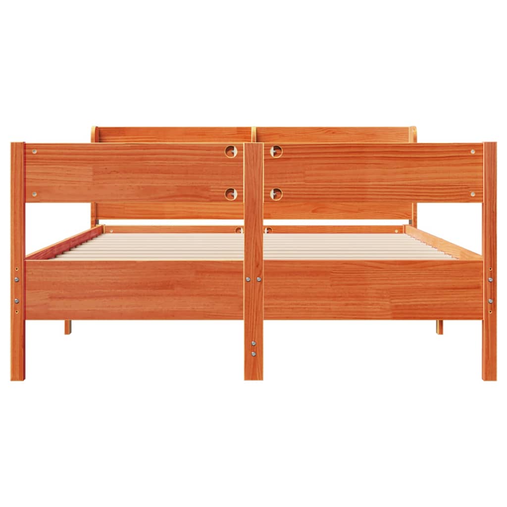 Bed met matras massief grenenhout wasbruin 140x190 cm is nu te koop bij PeponiXL, paradijselijk wonen!