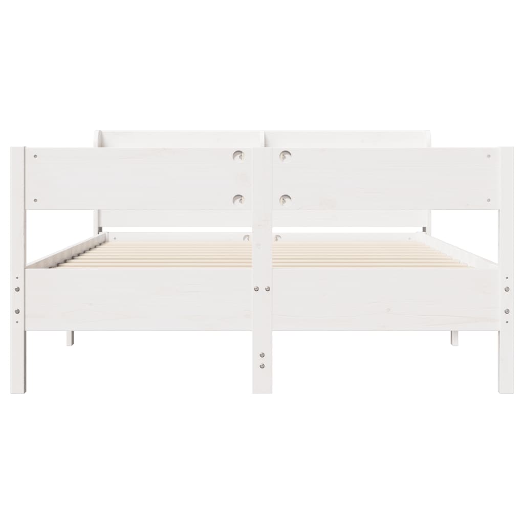 Bedframe zonder matras massief grenenhout wit 135x190 cm is nu te koop bij PeponiXL, paradijselijk wonen!