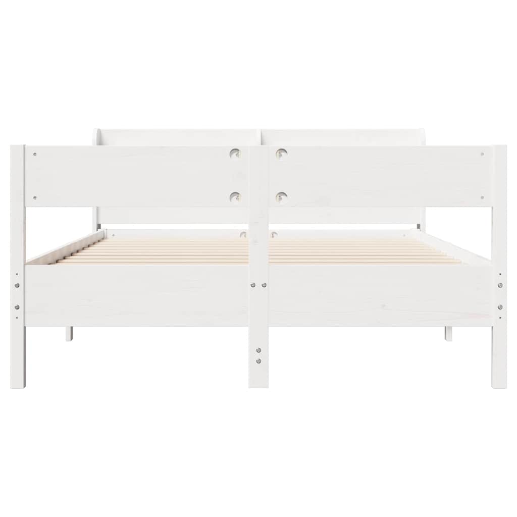 Bedframe zonder matras massief grenenhout wit 120x190 cm is nu te koop bij PeponiXL, paradijselijk wonen!