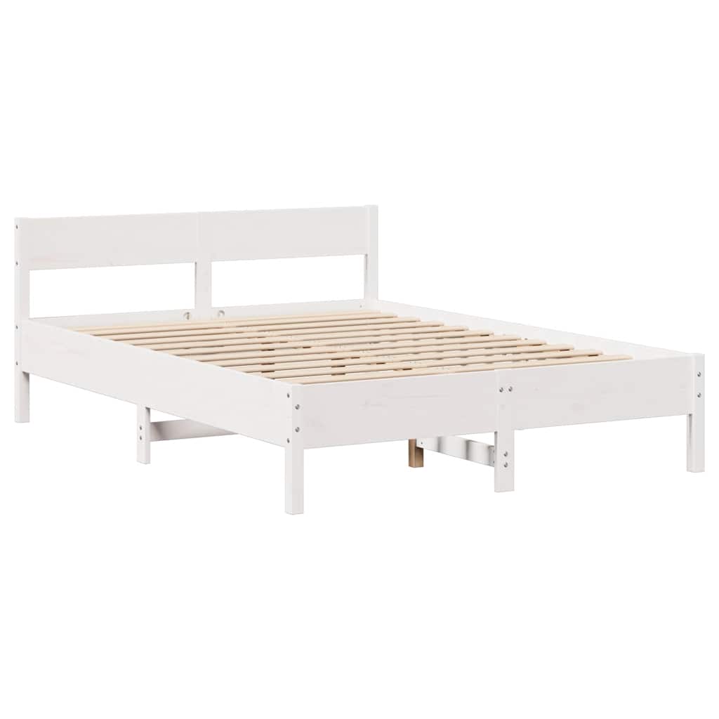 Bedframe zonder matras massief grenenhout wit 120x190 cm is nu te koop bij PeponiXL, paradijselijk wonen!