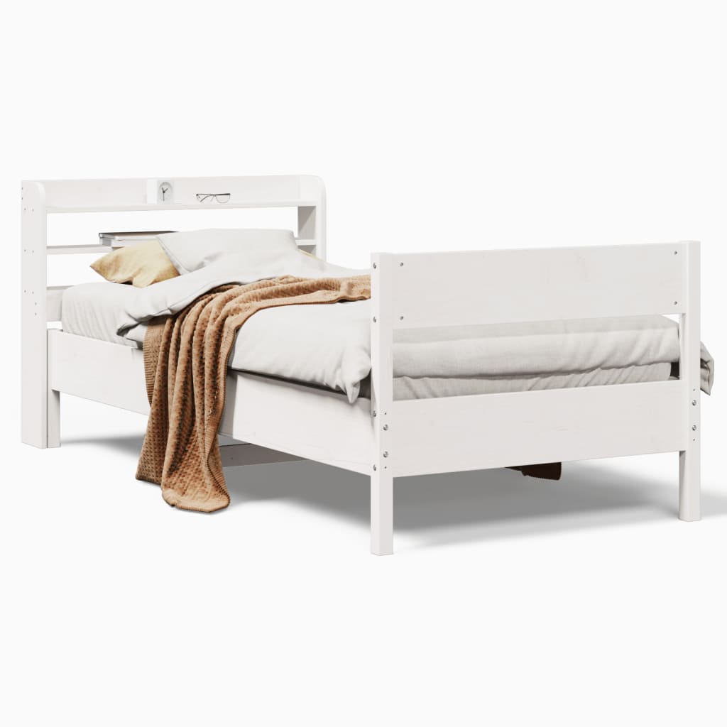 Bedframe zonder matras massief grenenhout wit 90x190 cm is nu te koop bij PeponiXL, paradijselijk wonen!