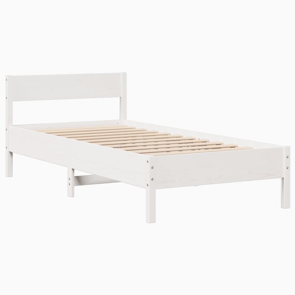 Bedframe zonder matras massief grenenhout wit 90x190 cm is nu te koop bij PeponiXL, paradijselijk wonen!