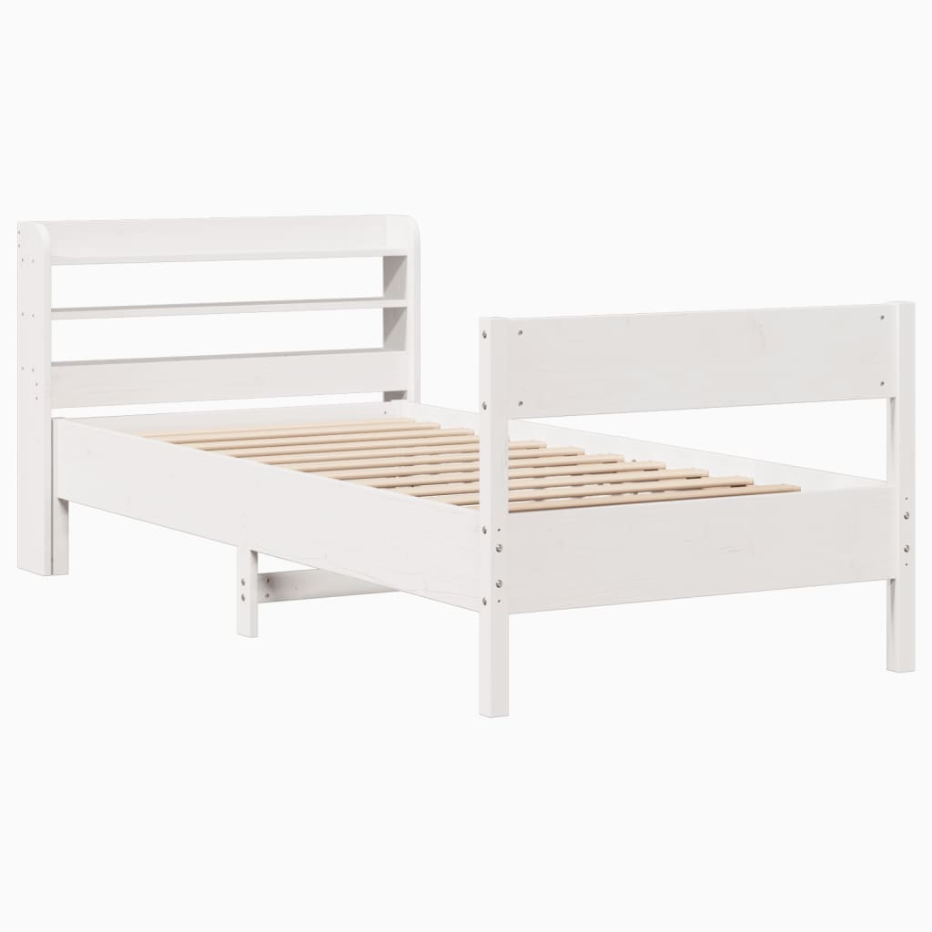 Bedframe zonder matras massief grenenhout wit 75x190 cm is nu te koop bij PeponiXL, paradijselijk wonen!