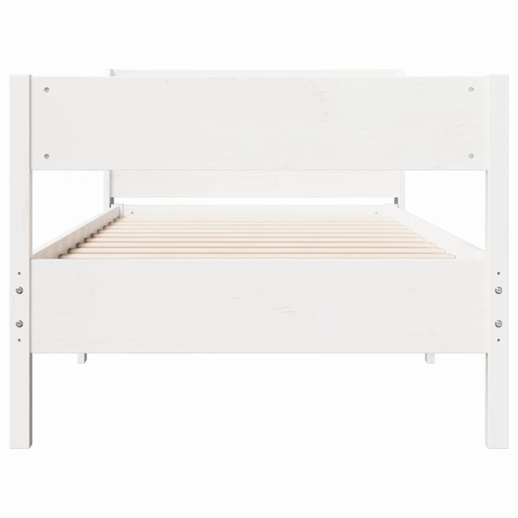 Bedframe zonder matras massief grenenhout wit 75x190 cm is nu te koop bij PeponiXL, paradijselijk wonen!