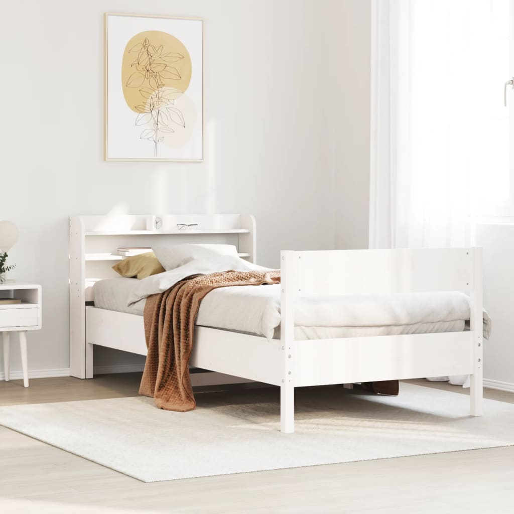 Bedframe zonder matras massief grenenhout wit 75x190 cm is nu te koop bij PeponiXL, paradijselijk wonen!