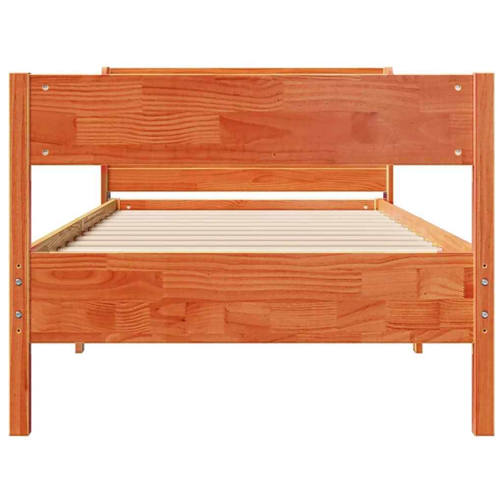 Bedframe zonder matras massief grenenhout wasbruin 75x190 cm is nu te koop bij PeponiXL, paradijselijk wonen!