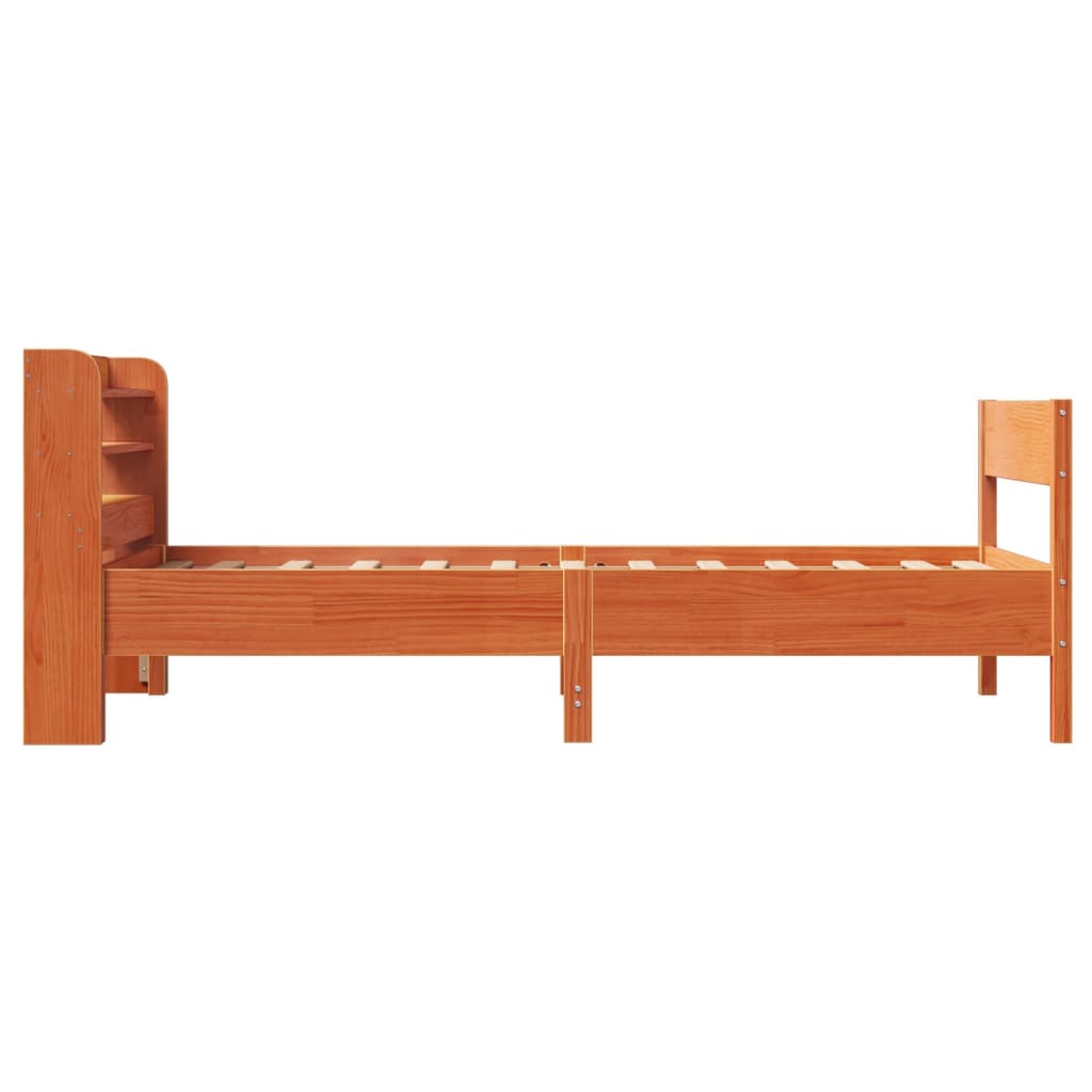 Bedframe zonder matras massief grenenhout wasbruin 75x190 cm is nu te koop bij PeponiXL, paradijselijk wonen!