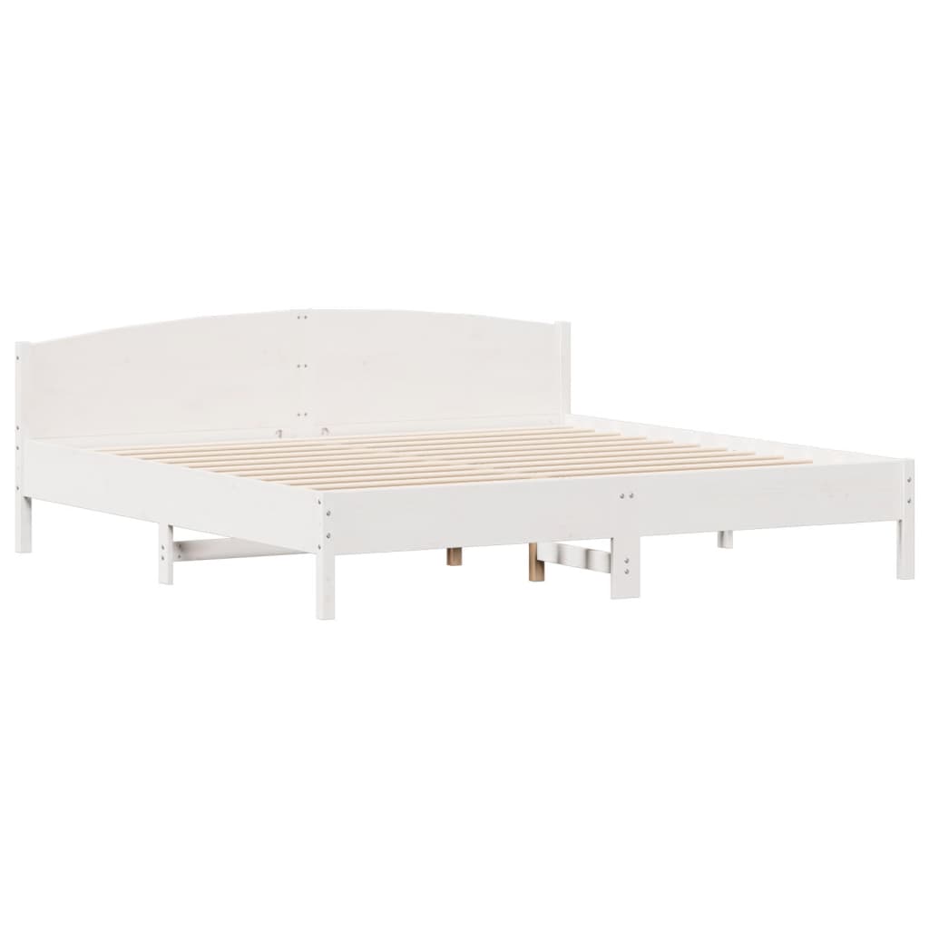 Bedframe zonder matras massief grenenhout wit 200x200 cm is nu te koop bij PeponiXL, paradijselijk wonen!