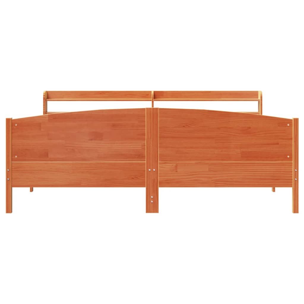 Bedframe zonder matras massief grenenhout wasbruin 200x200 cm is nu te koop bij PeponiXL, paradijselijk wonen!