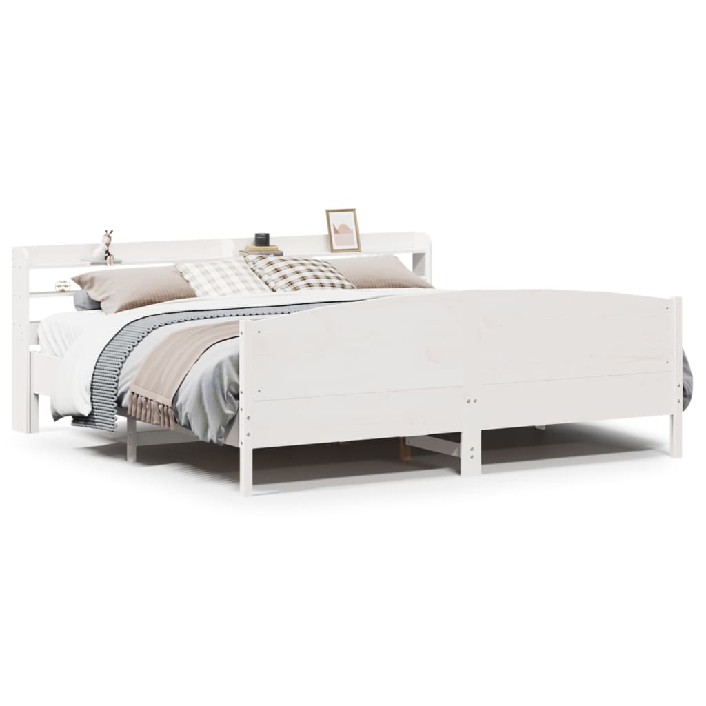 Bedframe zonder matras massief grenenhout wit 180x200 cm is nu te koop bij PeponiXL, paradijselijk wonen!