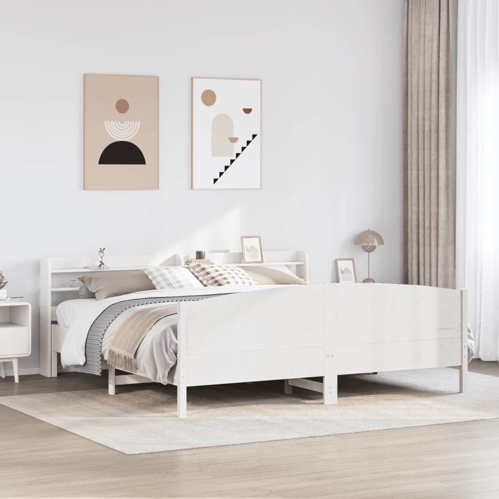 Bedframe zonder matras massief grenenhout wit 180x200 cm is nu te koop bij PeponiXL, paradijselijk wonen!