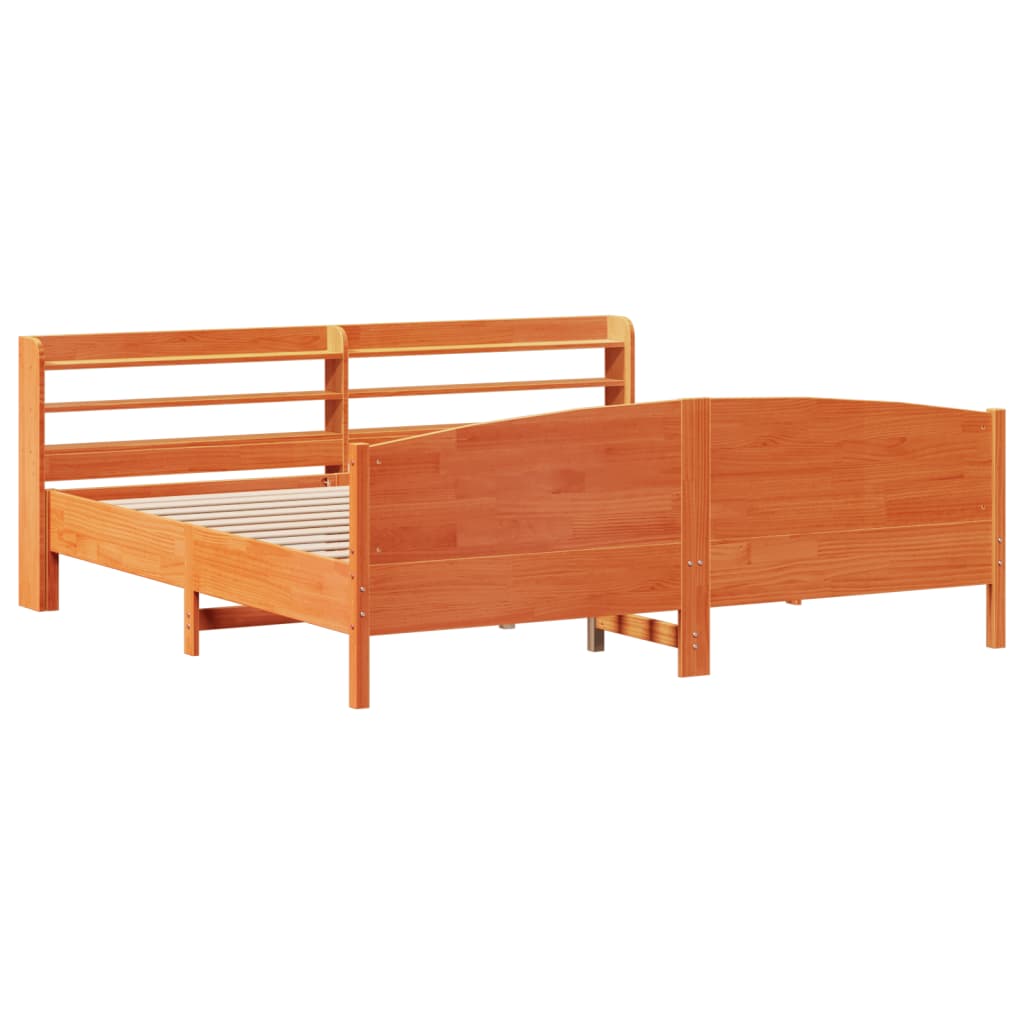 Bedframe zonder matras massief grenenhout wasbruin 180x200 cm is nu te koop bij PeponiXL, paradijselijk wonen!