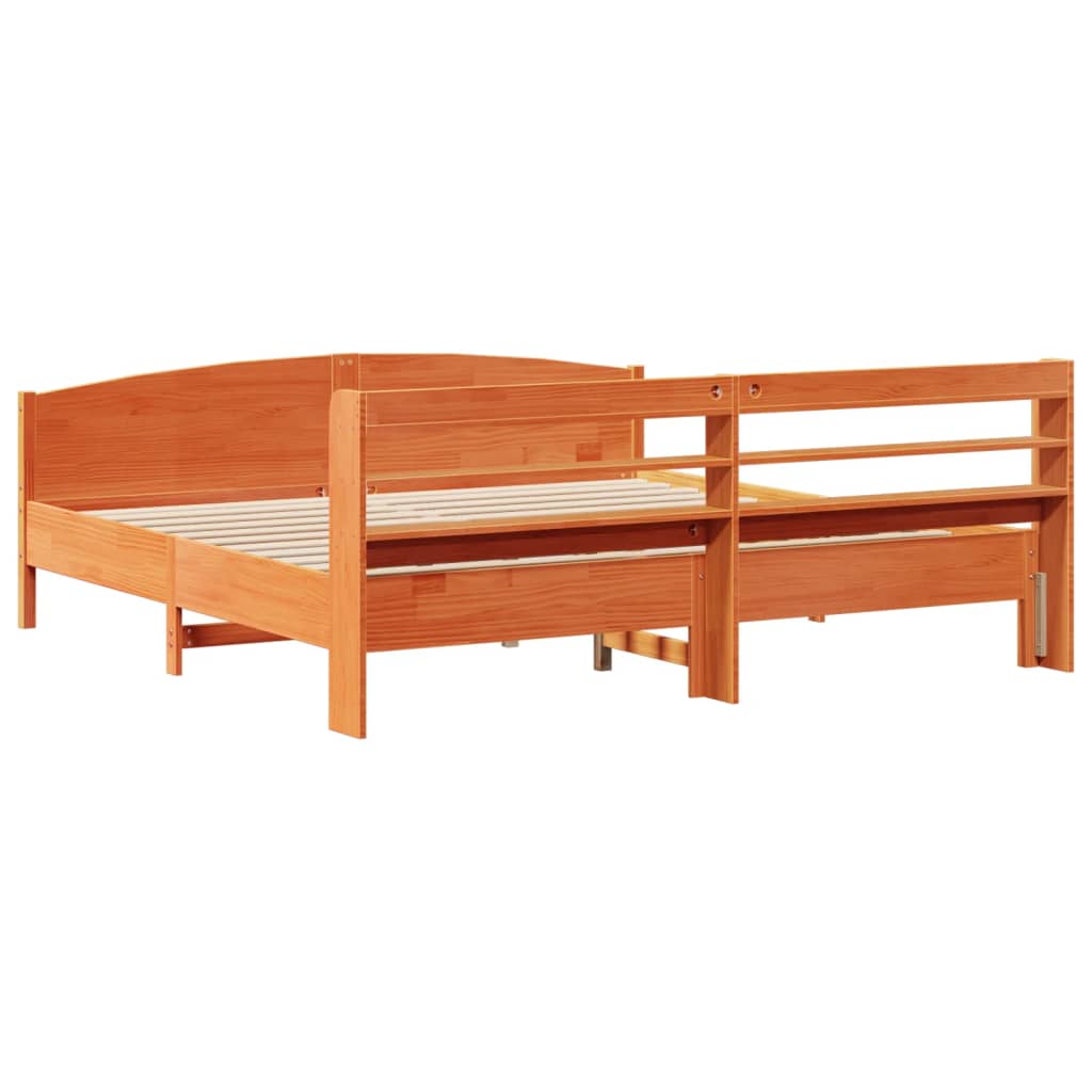 Bedframe zonder matras massief grenenhout wasbruin 180x200 cm is nu te koop bij PeponiXL, paradijselijk wonen!
