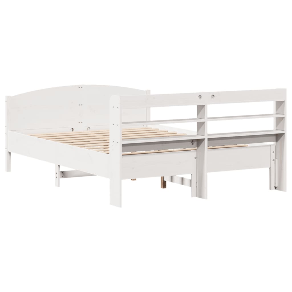 Bedframe zonder matras massief grenenhout wit 150x200 cm is nu te koop bij PeponiXL, paradijselijk wonen!