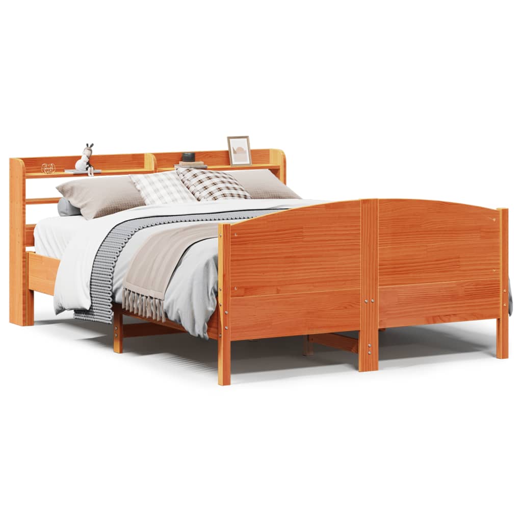 Bedframe zonder matras massief grenenhout wasbruin 150x200 cm is nu te koop bij PeponiXL, paradijselijk wonen!