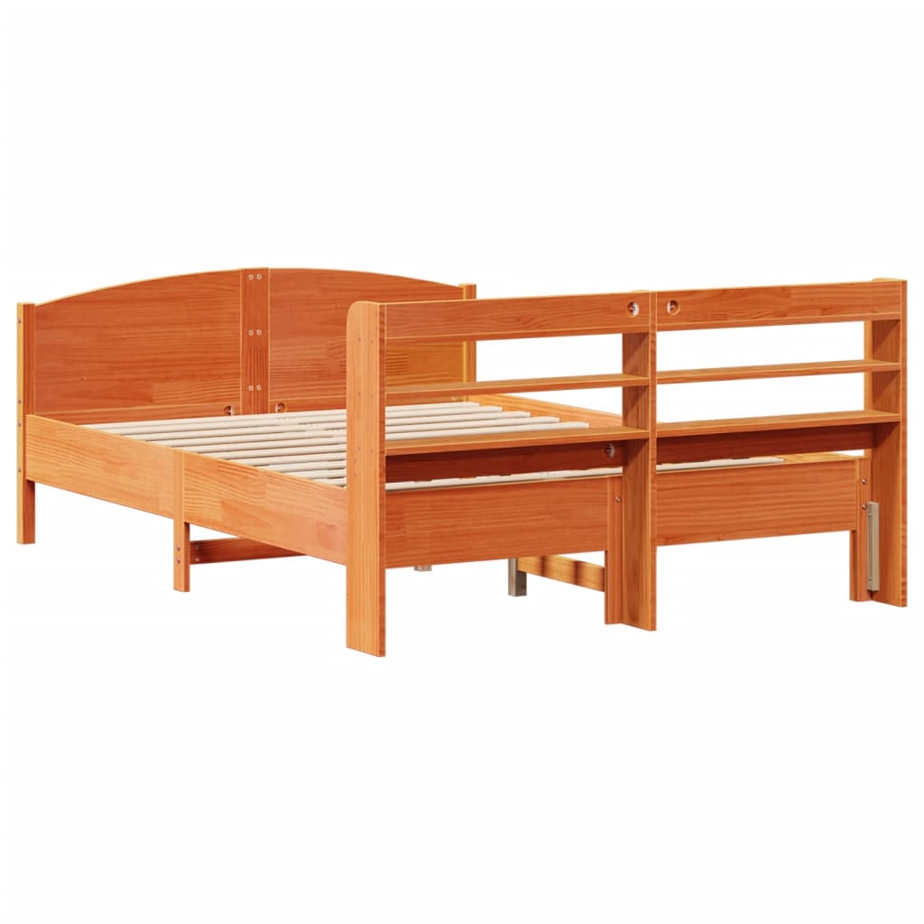 Bedframe zonder matras massief grenenhout wasbruin 120x200 cm is nu te koop bij PeponiXL, paradijselijk wonen!