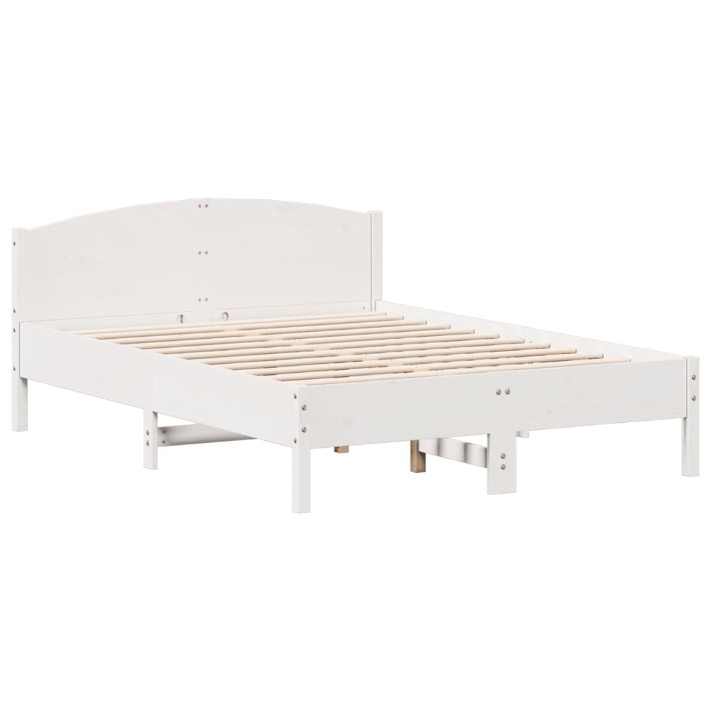 Bedframe zonder matras massief grenenhout wit 140x190 cm is nu te koop bij PeponiXL, paradijselijk wonen!